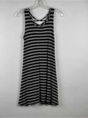 Olivia Rae Striped Knit Dress Womens Casual Soft Stretch Midi Size M